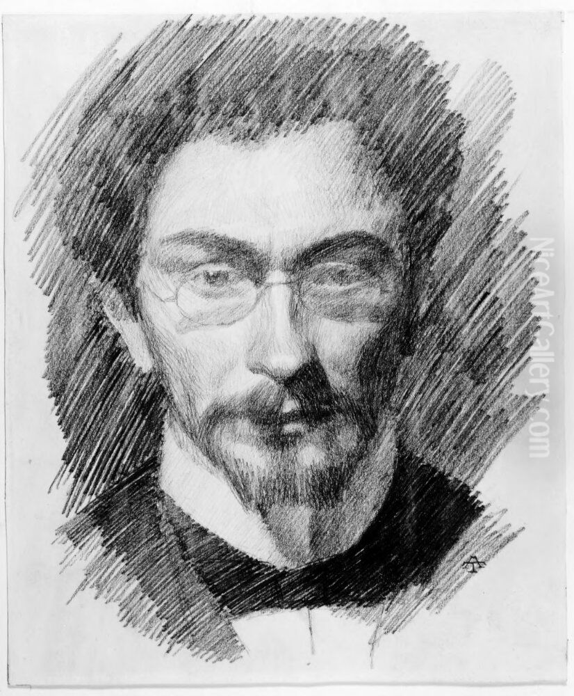 Sjalvportratt Oil Painting by Anders Trulson