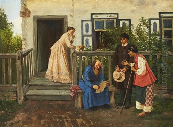 The Proposal Oil Painting by Konstantin Alexandrovich Trutovsky