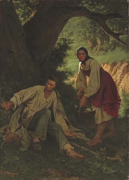 The Outlaw Oil Painting by Konstantin Alexandrovich Trutovsky