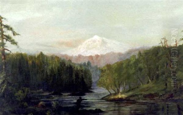 Fishing At Dusk Oil Painting by Benjamin Franklin Tryon