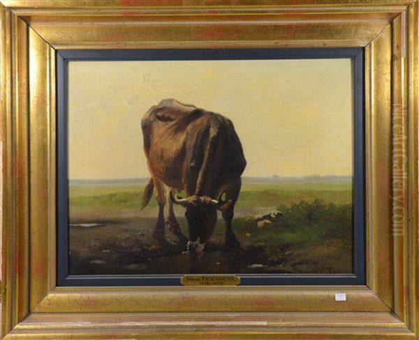 Taureau Oil Painting by Edmond Jean Baptiste Tschaggeny