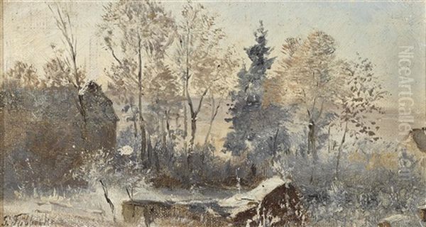 Winterliche Dorflandschaft Oil Painting by Paul Wilhelm Tuebbecke