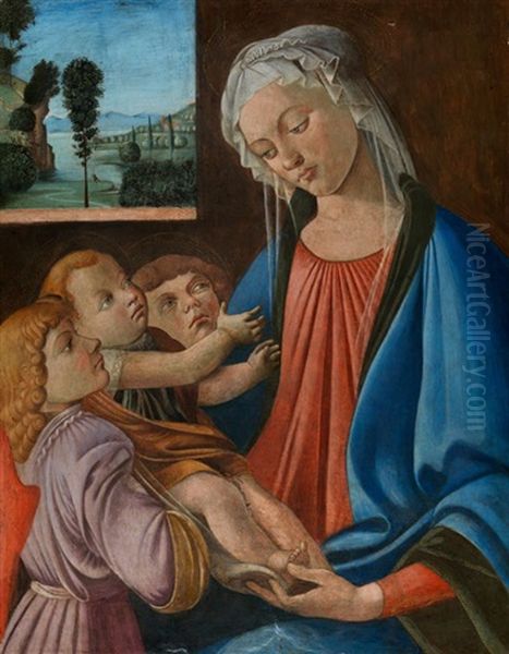 Madonna Mit Kind Und Zwei Engeln Oil Painting by Biagio D'Antonio
