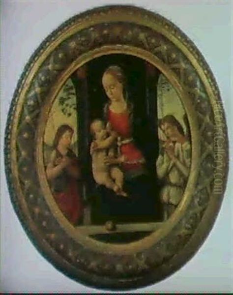 Madonna Col Bambino, S. Giovannino E Un Angelo Oil Painting by Biagio D'Antonio