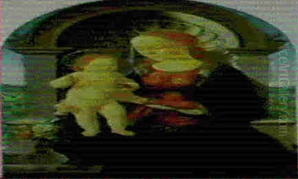 Madonna Col Bambino In Trono Oil Painting by Biagio D'Antonio