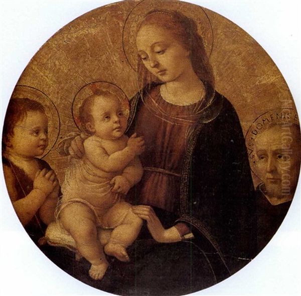 The Holy Family With The Infant Saint John Oil Painting by Biagio D'Antonio