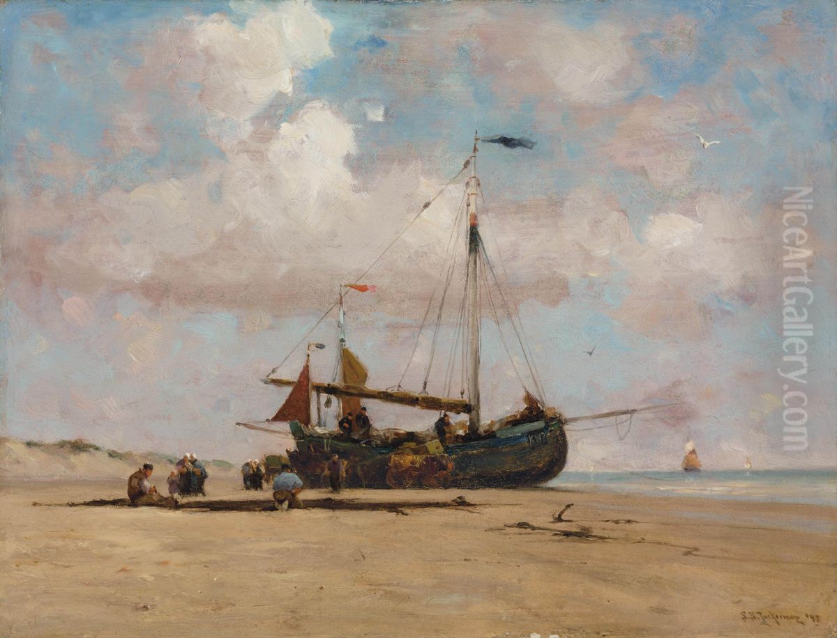 The Beached Boat Oil Painting by Stephen Salisbury Tuckerman