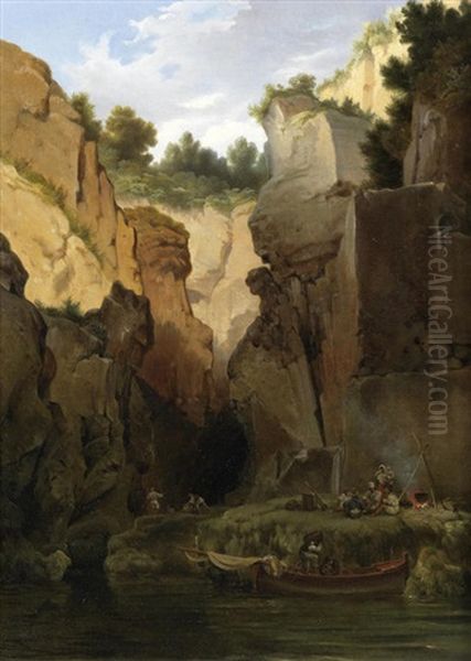 Paysage Avec Berline Oil Painting by Lancelot Theodore Turpin De Crisse