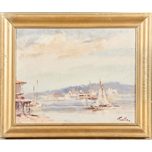 Untitled (harbor Scene) Oil Painting by Arnold Turtle