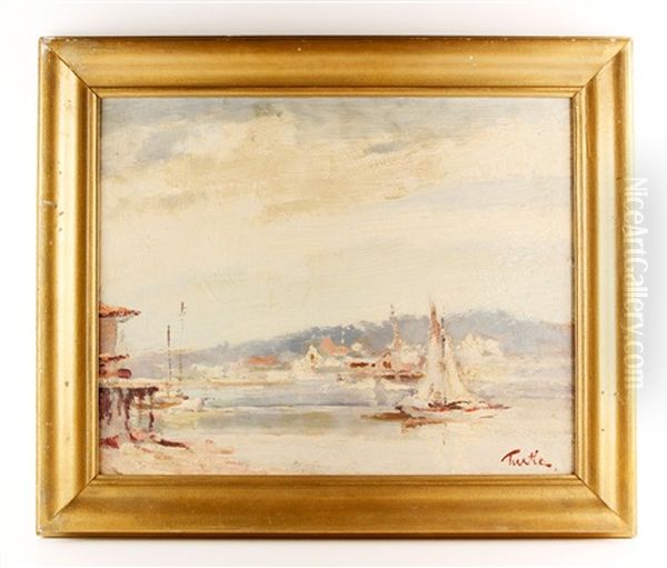 Harbor Scene Oil Painting by Arnold Turtle