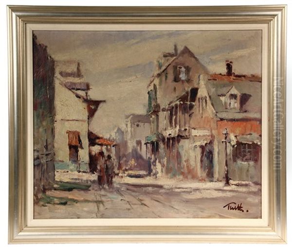 The French Quarter, Corner Of St. Louis And Bourbon Streets, New Orleans Oil Painting by Arnold Turtle