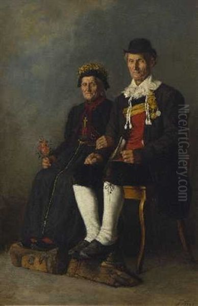 Das Jubelpaar Oil Painting by Johann Baptist Tuttine