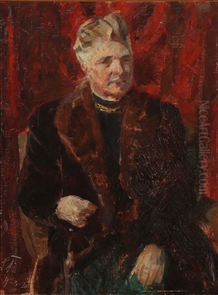 Portrait Of Maren Bendixen Oil Painting by Laurits Regner Tuxen