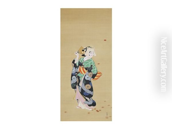 Fine Autumn Day Oil Painting by Shoen Uemura