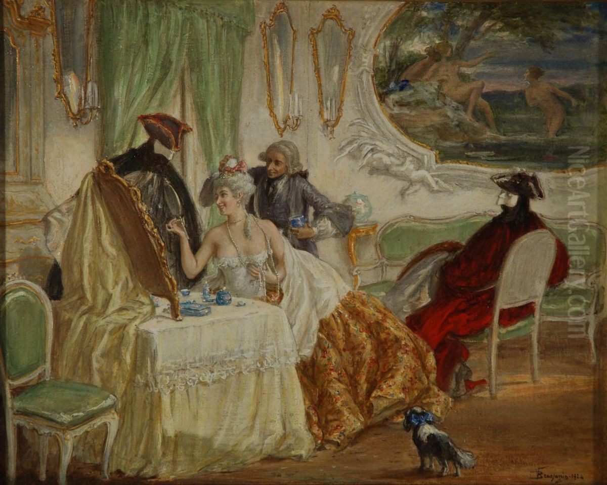 La Toilette Oil Painting by Vittorio Emanuele Bressanin