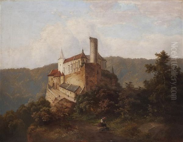 View Of Krivoklat Oil Painting by Hugo Ullik