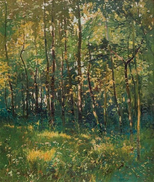 V Lese Na Palouku Oil Painting by Josef Ullmann