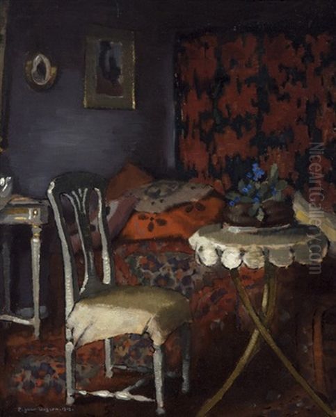 Interior Oil Painting by Ragnar Ungern