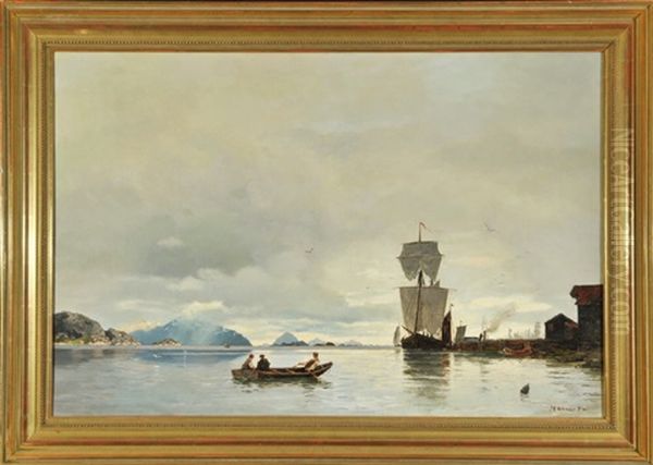 Norwegische Kustenlandschaft Oil Painting by Franz Richard Unterberger