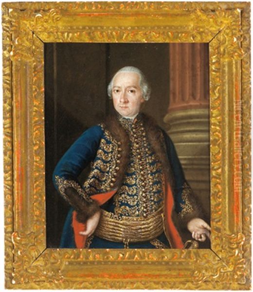 Bildnis Des Grafen Johann Nepomuk Csaky Von Kereszsek Oil Painting by Ignaz Unterberger