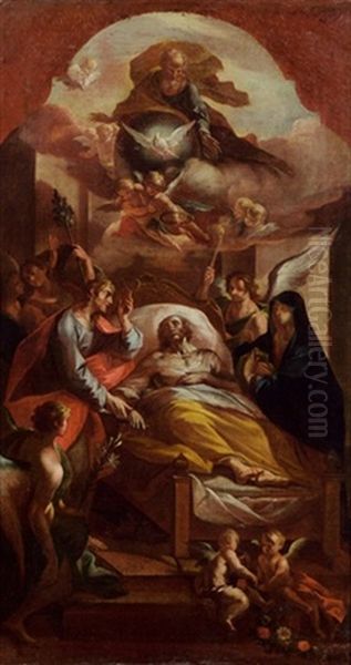 Der Tod Des Heiligen Josephs Oil Painting by Michelangelo Unterberger