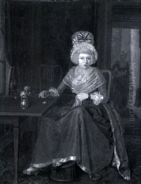 Surprised By Her Maid Oil Painting by Willem Uppink