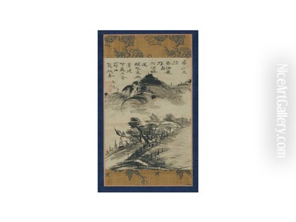 Autumun Landscape Oil Painting by Uragami Gyokudo