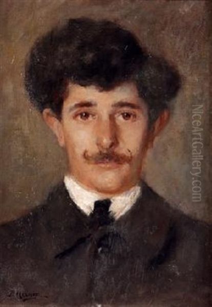 Retrato De Caballero Con Bigote Oil Painting by Pablo De Uranga