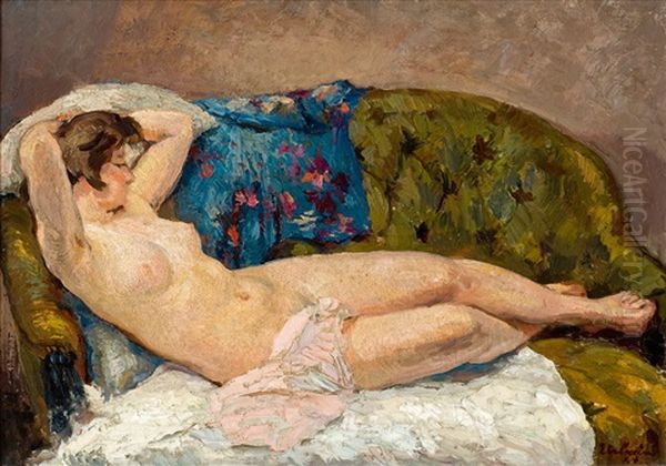 Liegender Akt Oil Painting by Alexandre Urbain