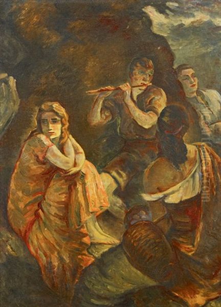 Fete Gitane Oil Painting by Rudolph Urech