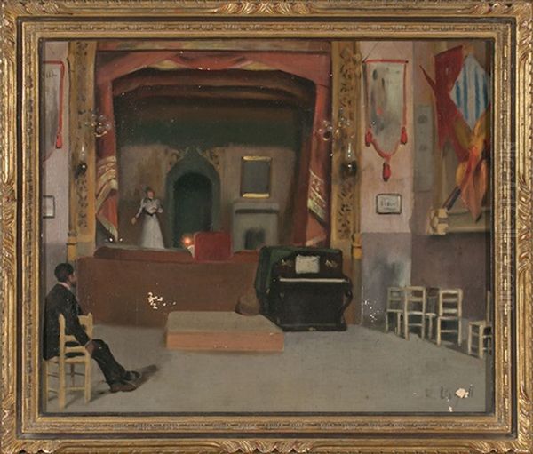 Interior De Teatro Oil Painting by Ricardo Urgell