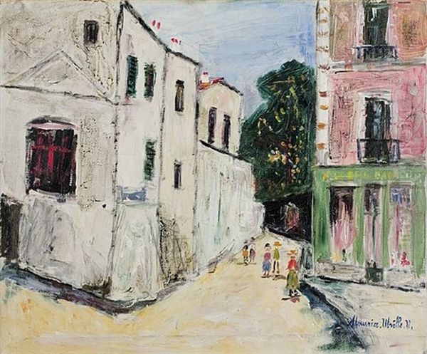 Dia De Lluvia En Las Ramblas Oil Painting by Maurice Utrillo