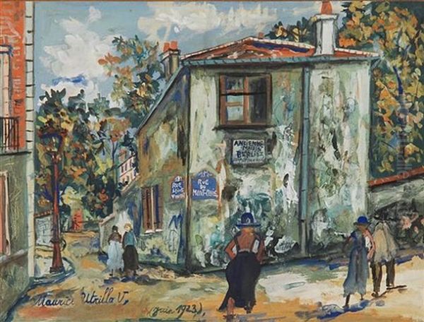 Dia De Lluvia En Las Ramblas Oil Painting by Maurice Utrillo