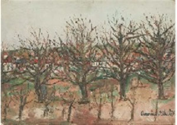 Paysage A Montmagny (val-d'oise) Oil Painting by Maurice Utrillo