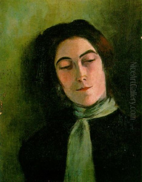 Portrait De Suzanne Valdon Oil Painting by Miguel Utrillo Morlius