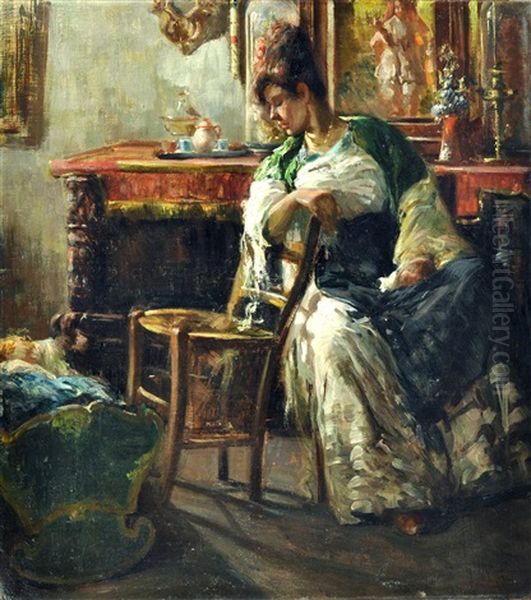 Intimita Familiare Oil Painting by Guiseppe Uva