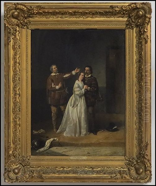 Farewell Of The Warrioer Oil Painting by Johannes Christoffel Vaarberg