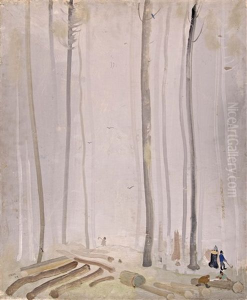 Favagok A Rengetegben Oil Painting by Endre Vadasz