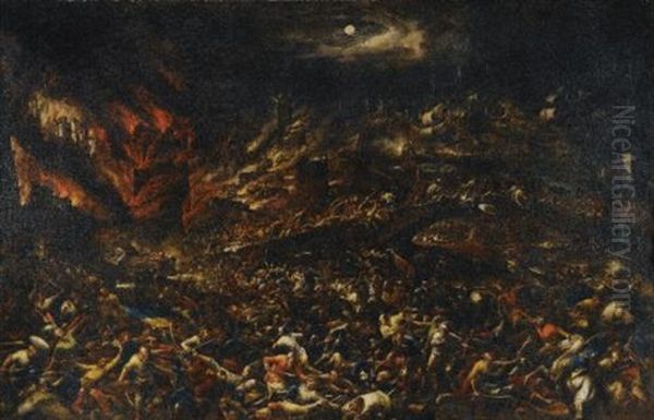 The Sack Of Troy Oil Painting by Frederick van Valckenborch