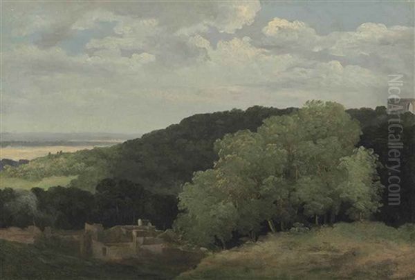 Vue De La Campagne Romaine Pres De Subiaco Oil Painting by Pierre-Henri de Valenciennes