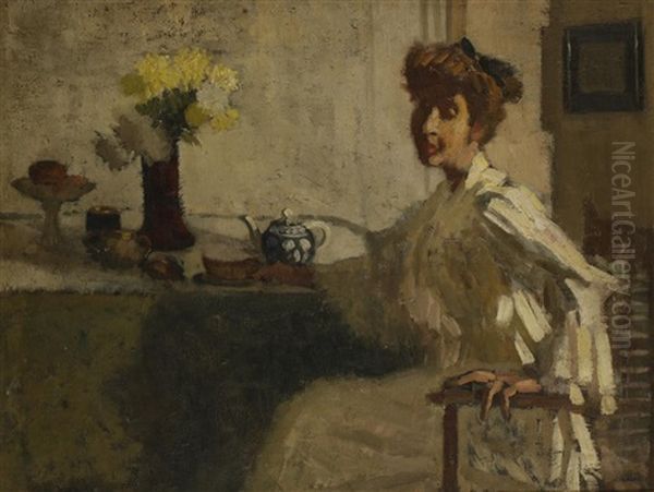 Portrait Of Gabriela De Bolivar Oil Painting by Adolphe Pierre Valette