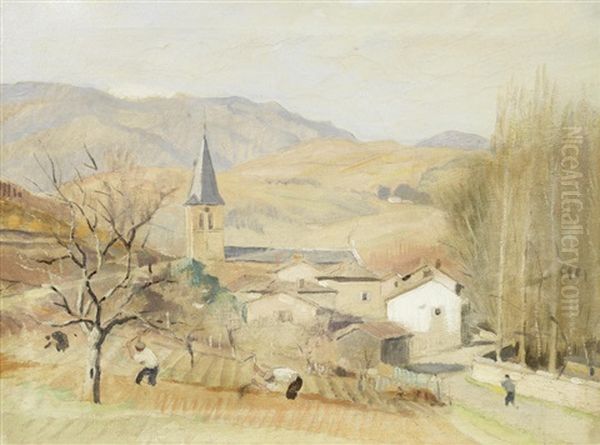 St Julien-rhone Oil Painting by Adolphe Pierre Valette