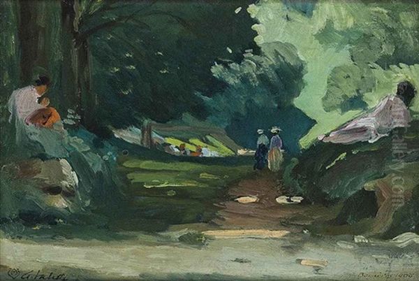 Bagneres Oil Painting by Adolphe Pierre Valette