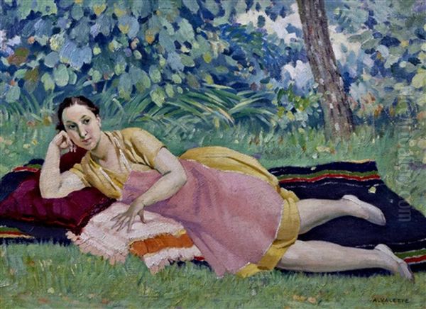 Apres-midi Oil Painting by Adolphe Pierre Valette