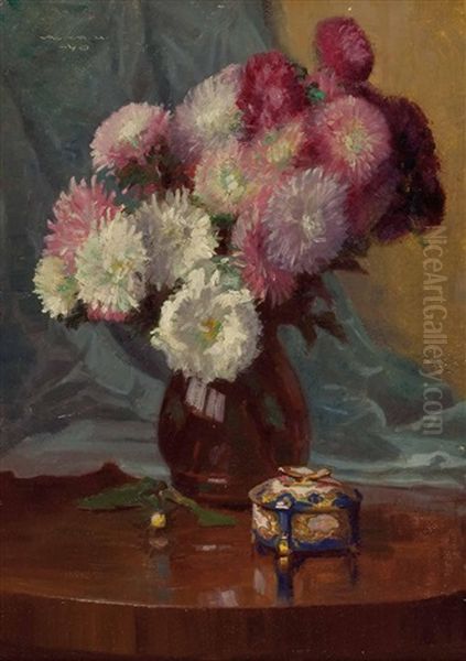 Blumenstraus In Vase Oil Painting by Georg Valka