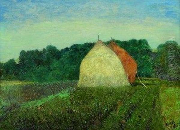 Heumieten Auf Dem Feld Oil Painting by Julius Bretz