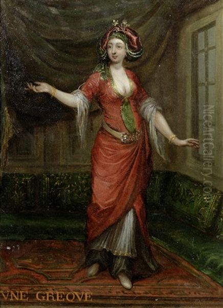Une Grecque Dancing In A Harem Oil Painting by Jean Baptiste Vanmour