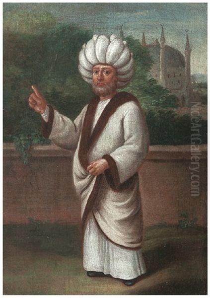Seyh-ul Islam Oil Painting by Jean Baptiste Vanmour