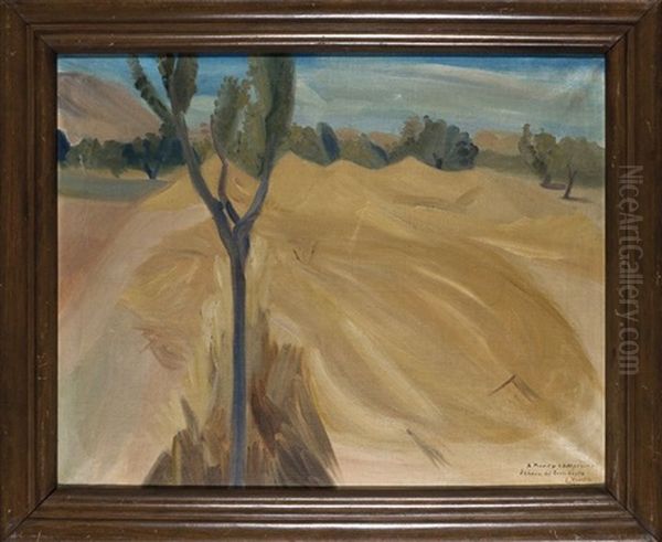 Campo De Trigo Y Arbol Oil Painting by Emilio Varela