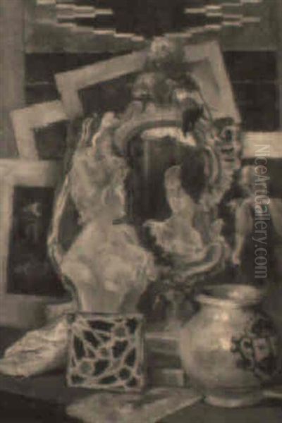 Bodegon De Estatua Y Ceramicas Oil Painting by Eulogio Varela Y Sartorio